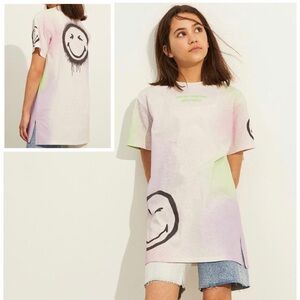 H&M Smiley World Girls Oversized Multi-tie dye tee size 8-10Y